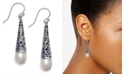 Macy's Cultured Freshwater Pearl (7-1/2mm) Drop Earrings in Sterling Silver